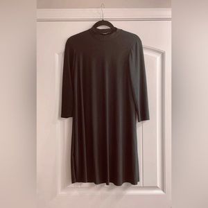 Women’s simple mocked neck black dress- small